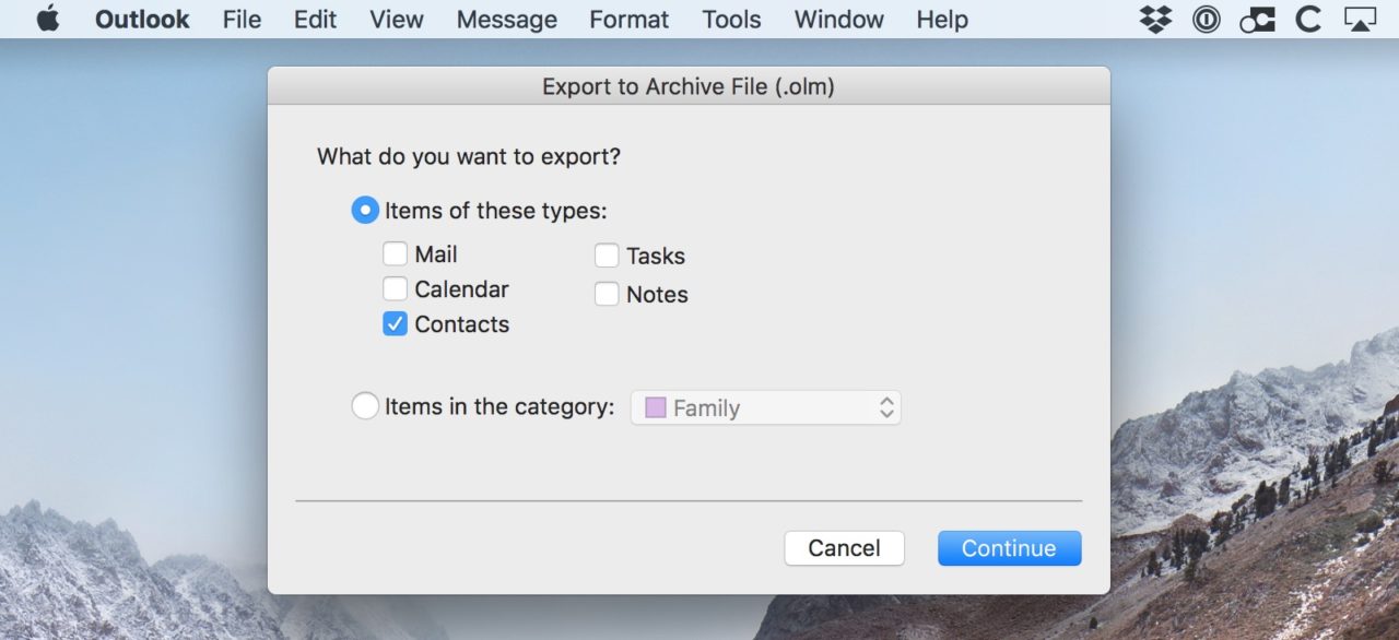 export contacts from microsoft outlook for mac version 15
